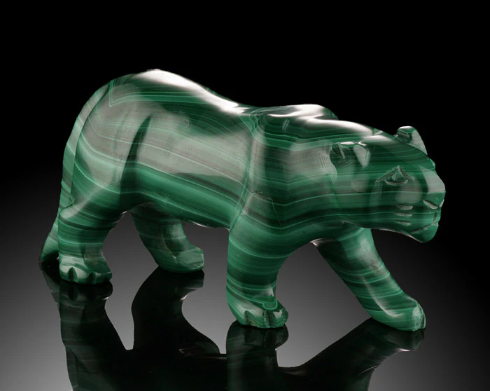 Malachite Tiger Carving - Image 3