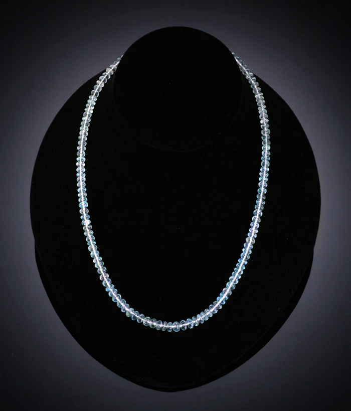18" Faceted Aquamarine Bead Necklace - Image 3